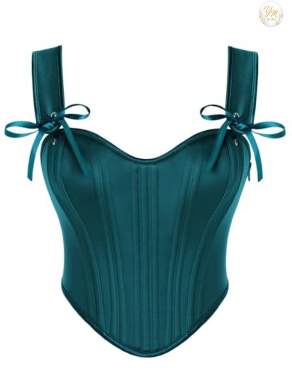 Satin Corset Top Sweetheart Neckline Bustier with Lace-Up Back